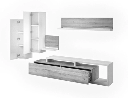 Meblościanka Bota appenzeller / matera innowacyjny design asymetryczne bryły meblościanki stanowią połączenie funkcjonalności z nowoczesnością