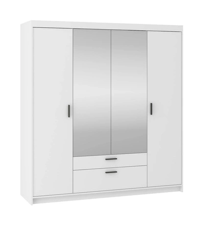 Szafa z lustrem Rene 176 cm biała nowoczesny design oraz obrzeża wykończone ABS