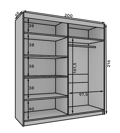Zestaw mebli do sypialni Atson dąb odwieczny / czarny nowoczesny design komplet mebli do sypialni oryginalny kształt frontów mebli
