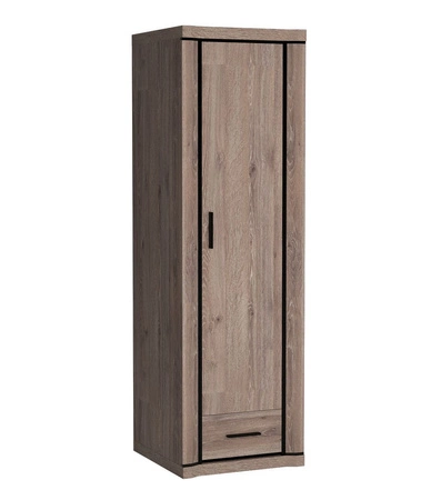 Szafa Cali 58 cm dąb truflowy / czarny elegancka stylistyka mebla wzbogacona o stylowe czarne dodatki szafa z szufladą