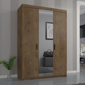 Szafa z lustrem Rene 133 cm dąb lefkas nowoczesny design oraz obrzeża wykończone ABS