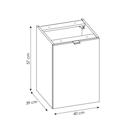 Zestaw mebli łazienkowych Nova dąb coast evoke / czarny stylowe szafki łazienkowe modne zestawienie gładkich i ryflowanych frontów