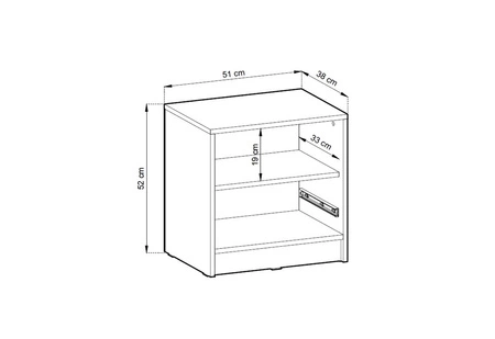 Szafka nocna z szufladą Aspen szara / lamele w kolorze dąb artisan stylowa szafka nocna stanowi idealny dodatek do sypialni