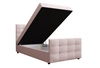 Łóżko kontynentalne Kansas 90x200 pudrowy róż w nowoczesnym skandynawskim stylu z tapicerowanym zagłówkiem oraz zanóżkiem