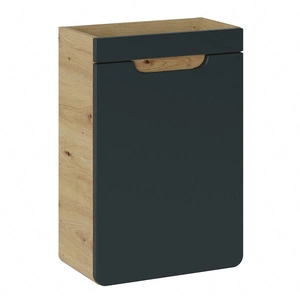 Szafka pod umywalkę Aruba 40 cm dąb craft złoty / czarny nowoczesna szafka do łazienki oryginalny zaokrąglony kształt korpusu