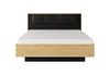 Łóżko Baltic 160x200 cm z pojemnikiem na pościel dąb baltic / czarny komfortowe łóżko do sypialni częściowo tapicerowany zagłówek