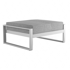 Puf ogrodowy Casablanca biały / czarny trwała i stabilna konstrukcja doskonały puf do ogrodowej strefy wypoczynku balkon i taras