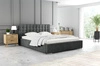 Łóżko tapicerowane Umiky 180x200 ciemny szary stylowe łóżko z pojemnikiem na pościel wygodny zagłówek zachwyca eleganckim designem
