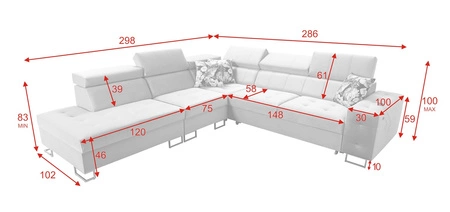 Narożnik z funkcją spania Hampton IX beżowy lewostronny stylowy i nowoczesny design narożnika idealny mebel do każdej aranżacji