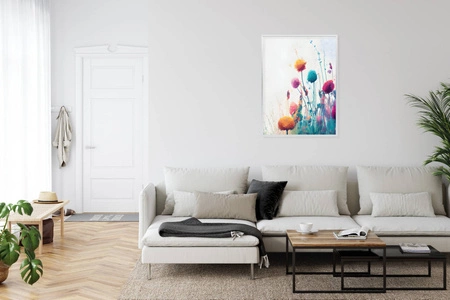 Plakat kolorowa łąka 70x100 plakat w ramie precyzyjny wydruk ze stylową grafiką doskonała dekoracja do salonu lub sypialni