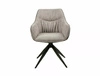 Krzesło tapicerowane Sempre szare / szara ekoskóra nowoczesne krzesło obrotowe z metalowymi nogami stylowe krzesło kubełkowe