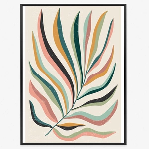 Plakat wielobarwny liść 70x100 plakat w ramie precyzyjny wydruk ze stylową grafiką doskonała dekoracja do salonu lub sypialni