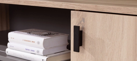 Komoda z szufladami Estan 155 cm dąb estana jasny / antracyt nowoczesny design mebla wysoka jakość wykonania obrzeża komody wykończone specjalną okleiną