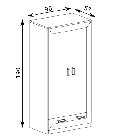 Szafa Tade 90 cm dąb lefkas elegancka stylistyka szafy z szufladą wzbogacona o metalowe złote uchwyty idealna szafa do sypialni