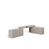 Biurko narożne Woow 338x141 cm clay grey prawe uniwersalne biurko z szufladami z opcją obustronnego montażu duże szafki w zestawie