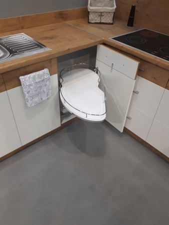 Szafka kuchenna narożna dostawiana Grey 105 ND 1F BB prawa szafka odporna na parę wodną wysoką temperaturę i rozlaną ciecz