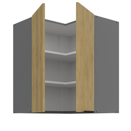 Szafka kuchenna narożna wisząca Corsico 60x60 GN-72 2F metalowy uchwyt krawędziowy szafka odporna na działanie wilgoci i uszkodzenia