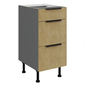 Szafka kuchenna stojąca z szufladami Corsico 40 D 3S BB metalowe uchwyty krawędziowe szafka odporna na działanie wilgoci i uszkodzenia