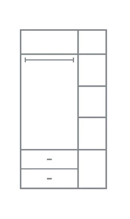 Szafa Estan 90 cm beżowy / antracyt nowoczesny design mebla drzwi szafy ozdobione lamelami szafa do sypialni