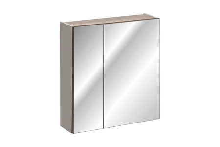 Szafka łazienkowa wisząca z lustrem Santa Fe 60 cm szary krzemowy elegancka szafka doskonale uzupełniająca aranżację łazienki 