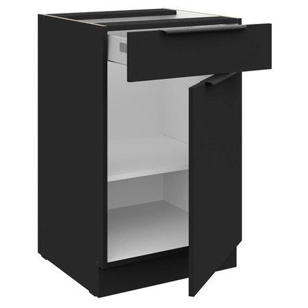 Zestaw mebli kuchennych narożny Brianza / Black 330x210 cm uchwyty krawędziowe szafki doskonale prezentują się w nowoczesnych wnętrzach