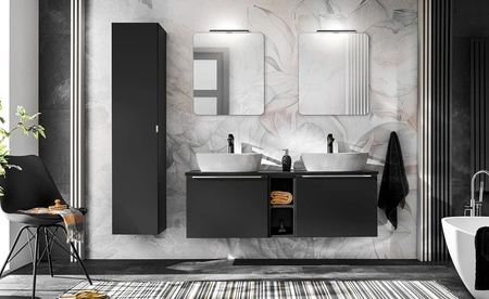 Szafka łazienkowa wisząca Santa Fe 20 cm czarna praktyczna i funkcjonalna szafka pod blat regał doskonale dopełni zestaw mebli