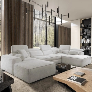 Narożnik z funkcją spania Viano VI szary popiel lewostronny designerski narożnik do nowoczesnych aranżacji dwa pojemniki na pościel