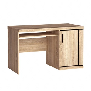 Biurko Dallas 126 cm dąb sonoma / czarny z szufladą elegancka stylistyka mebla wzbogacona o stylowe czarne dodatki idealne do pokoju nastolatka