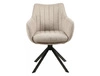 Krzesło tapicerowane Azalia Brego 44x42 cm jasny beż nowoczesne krzesło obrotowe z metalowymi nogami stylowe krzesło kubełkowe