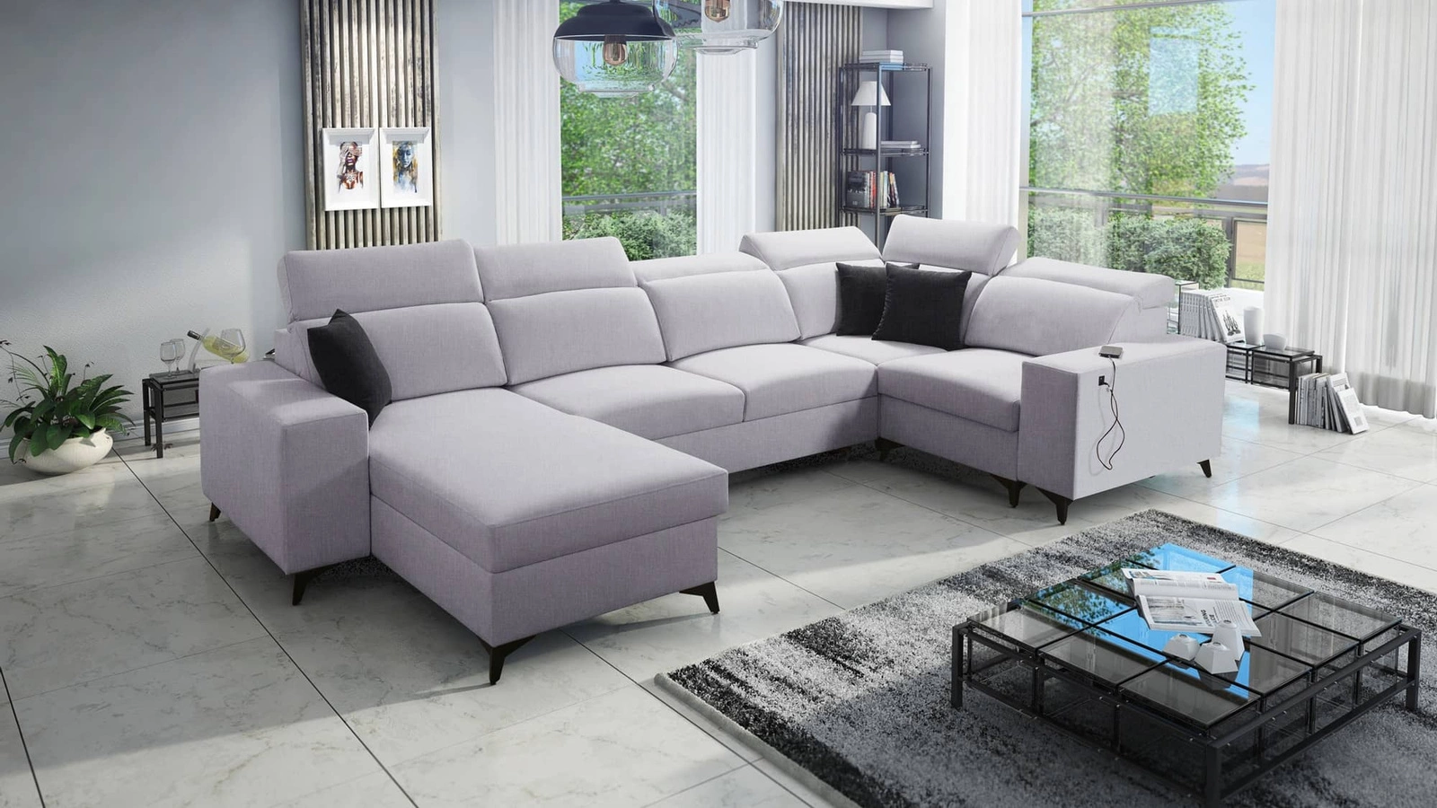 Narożnik Kelly Sleek IV z funkcją spania codziennego