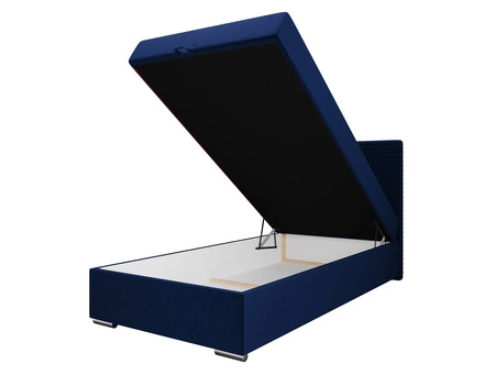 Łóżko kontynentalne Fargo 120x200 granatowe w nowoczesnym skandynawskim stylu z tapicerowanym zagłówkiem łóżko z pojemnikiem