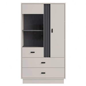 Regał Estan 80 cm beżowy / antracyt nowoczesny design mebla wysoka jakość wykonania obrzeża regału wykończone specjalną okleiną