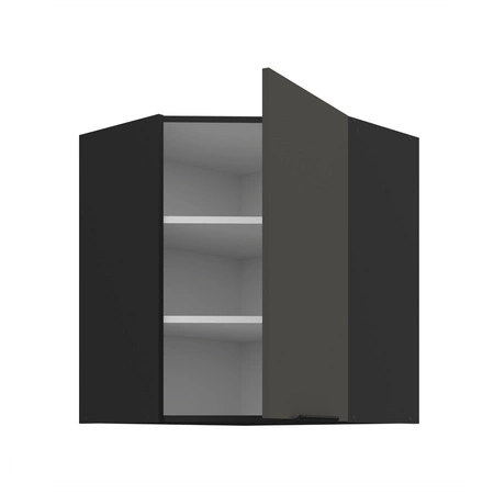 Szafka kuchenna narożna wisząca Aversa Bl 60x60 GN-72 1F odporna na uszkodzenia wykończenie frontów w technologii anti fingerprint