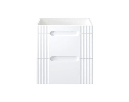 Szafka pod umywalkę Fiji White 60 cm biała nowoczesny design szafki z szufladami stylowe ryflowanie na frontach frezowane uchwyty
