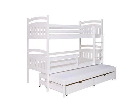 Łóżko piętrowe Gabi 3 osobowe 90x190 cm idealne do pokoju dziecka zapewnia wygodne miejsce do spania nie zajmując dużej powierzchni