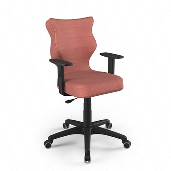 Krzesło do biurka Duo różowe dopasowane do wzrostu 146-176,5 cm ergonomiczne siedzisko regulowane podłokietniki odporna tkanina