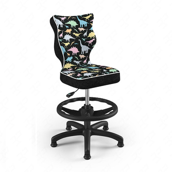 Krzesło do biurka Petit motyw dinozaury dopasowane do wzrostu 133-159 cm ergonomiczne krzesło obrotowe z podnóżkiem