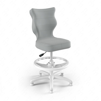 Krzesło do biurka Petit szary popiel dopasowane do wzrostu 133-159 cm ergonomiczne krzesło obrotowe z podnóżkiem