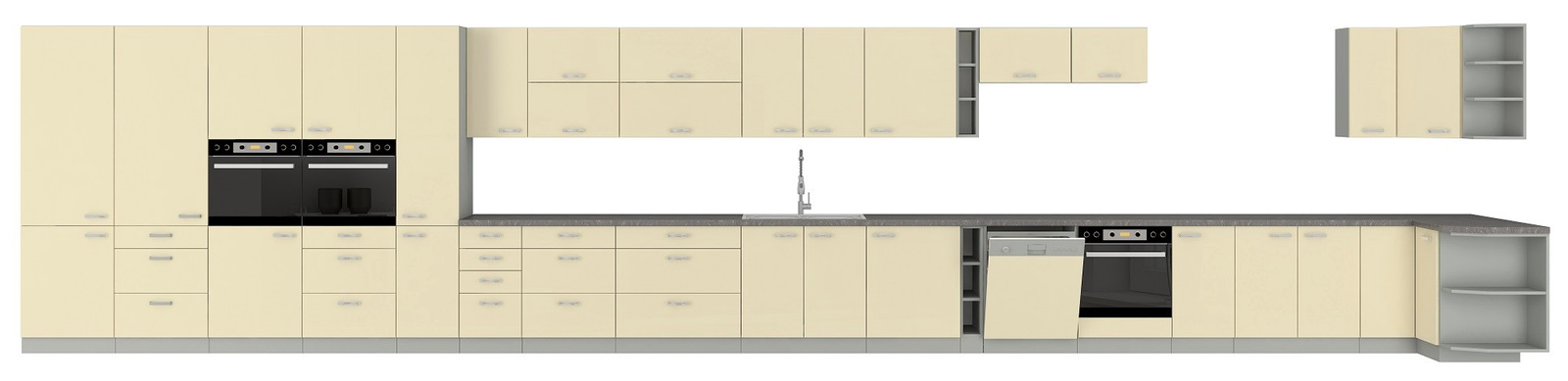 Szafki kuchenne modułowe Karmen w kolorze kremowym ZM 713x446