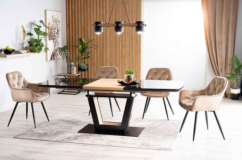 Nowoczesne krzesło tapicerowane Cherry w kolorze beżowym