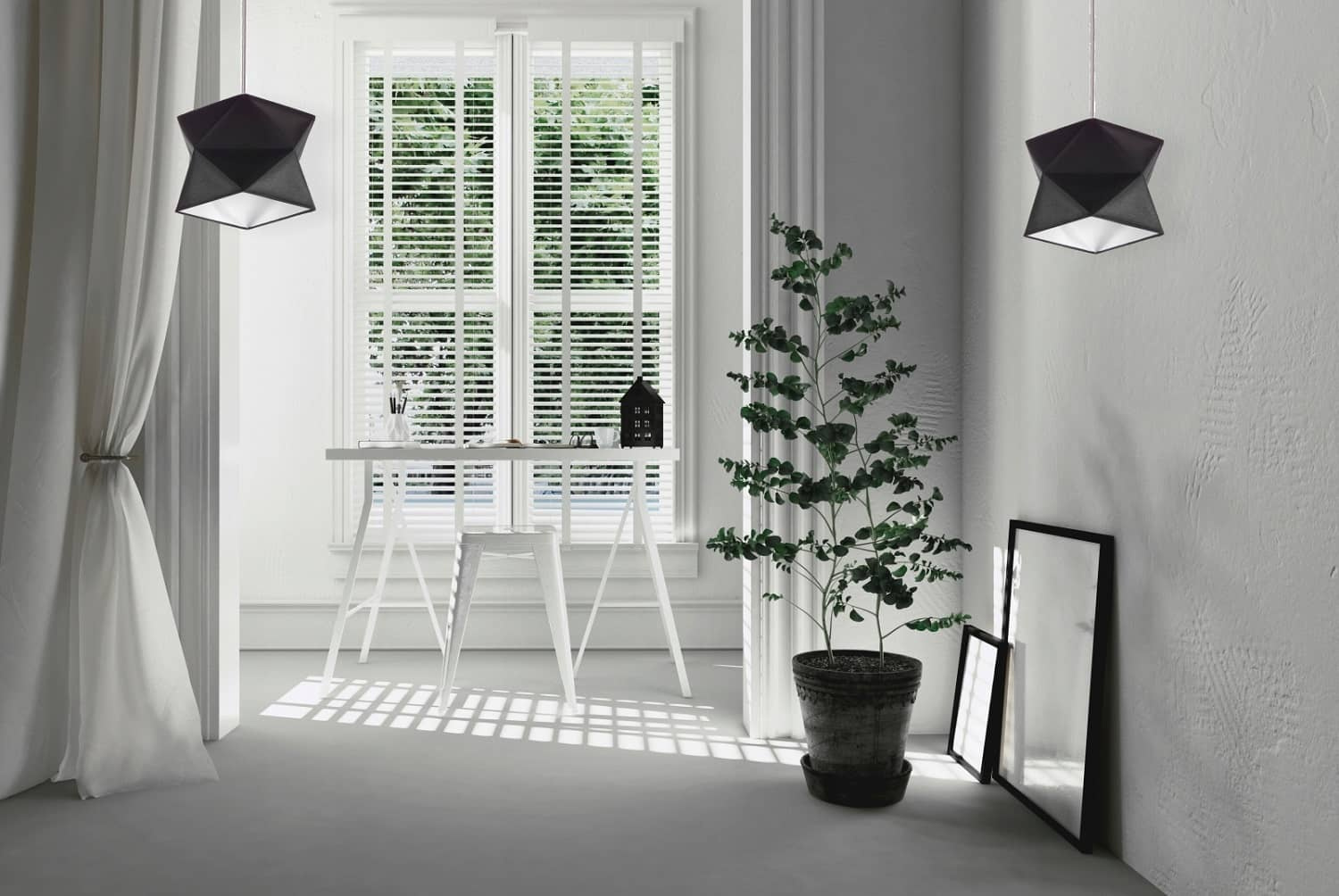 Lampa wisząca Quasar w kolorze różowy / biały z metalową podstawą