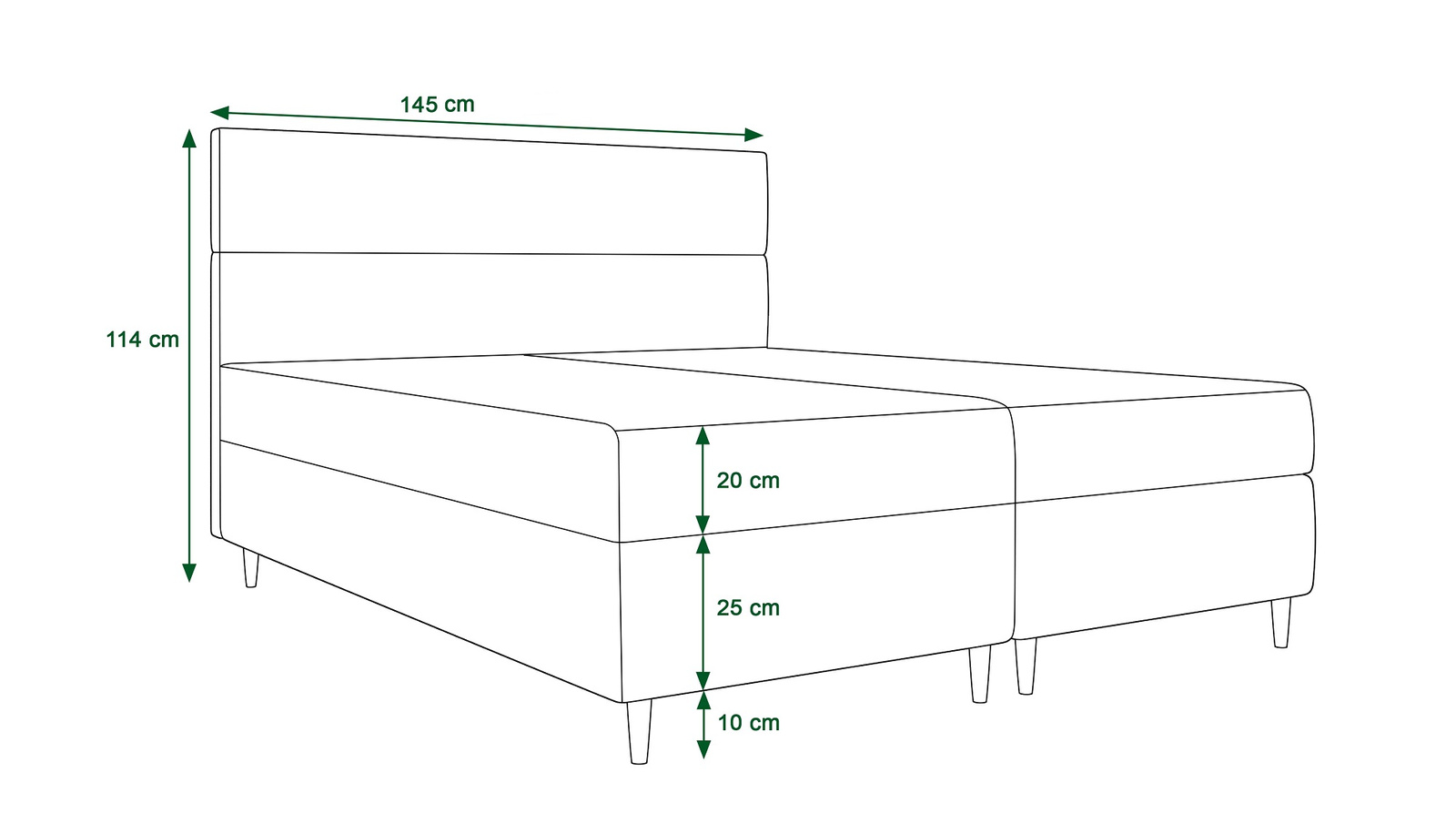 Boxspringbett Bing 140x200 cm blau Itaka 13