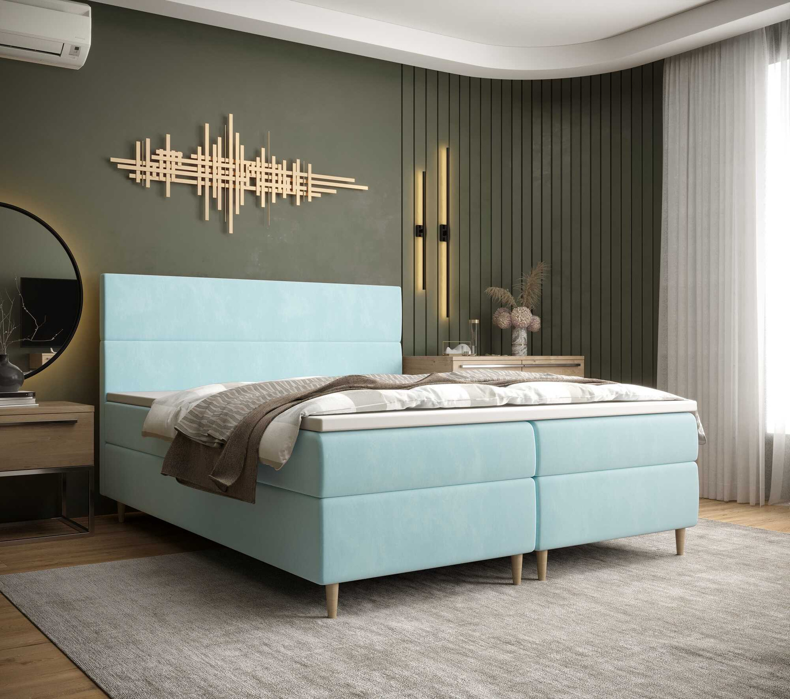 Boxspringbett Bing 160x200 cm blau Itaka 13