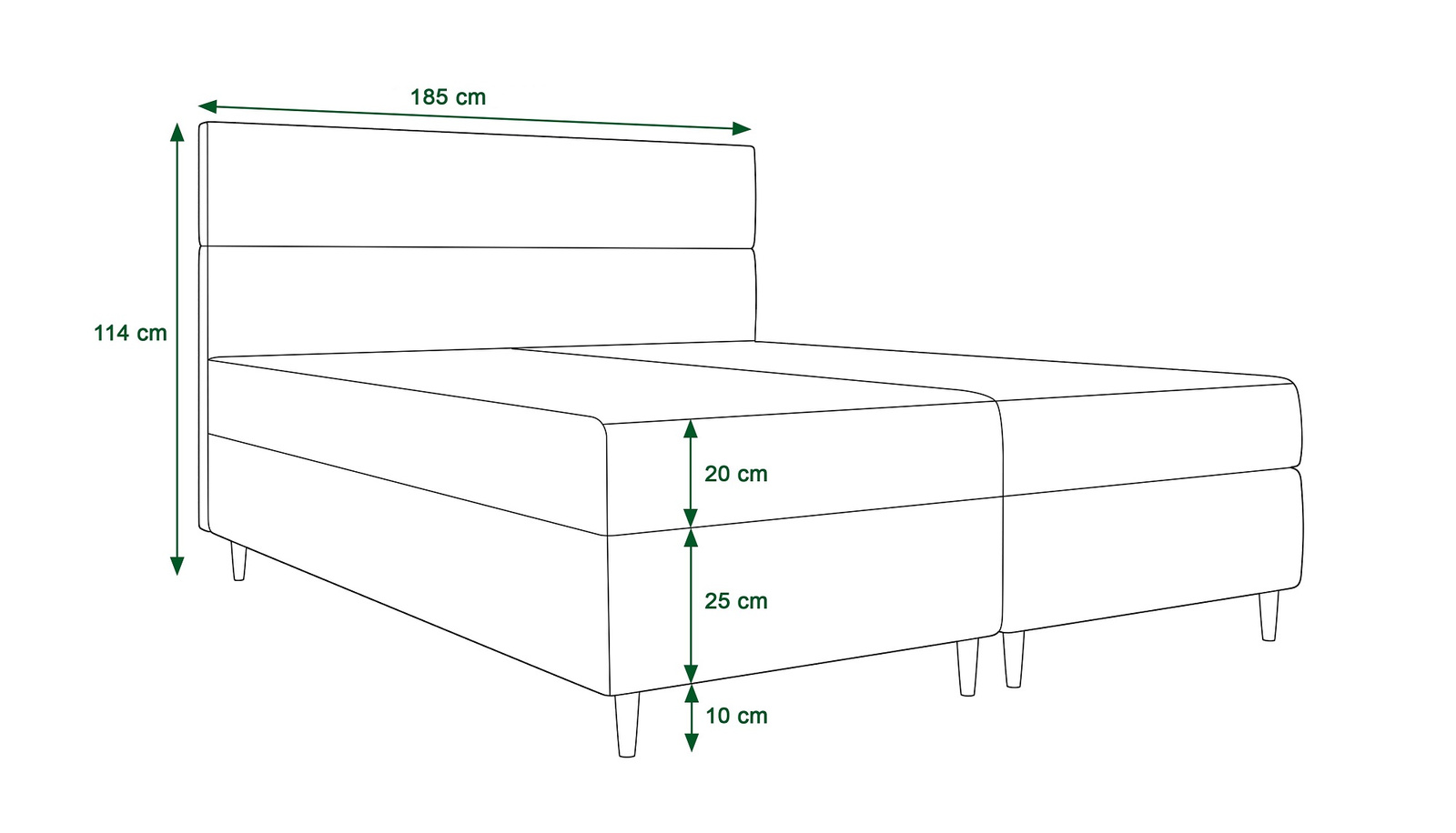 Boxspringbett Bing 180x200 cm blau Itaka 13