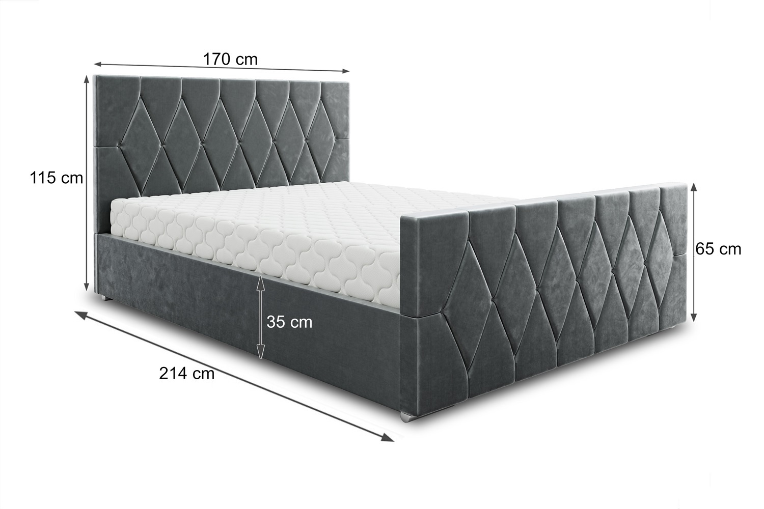 Łóżko tapicerowane 160x200 Sparks Itaka38 wymiary
