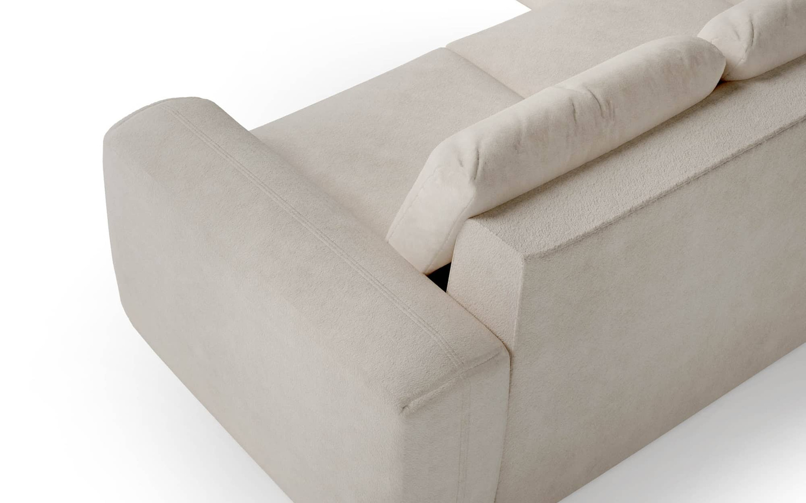 Detal narożnika z funkcją spania Nowoczesny narożnik do pokoju dziennego