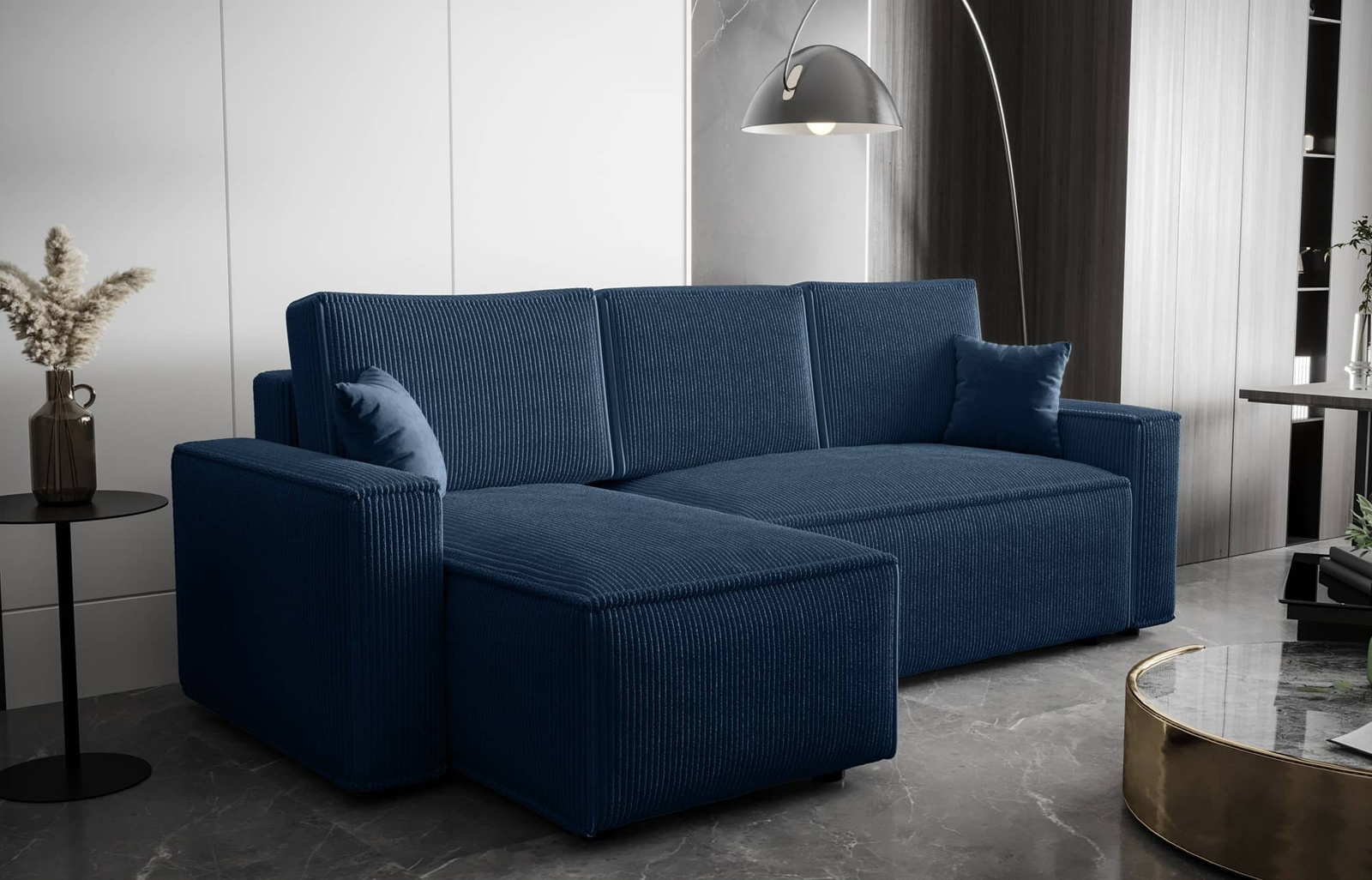 Narożnik z funkcją spania Nelo Narożniki do salonu Nowoczesne narożniki rozkładane do pokoju dziennego