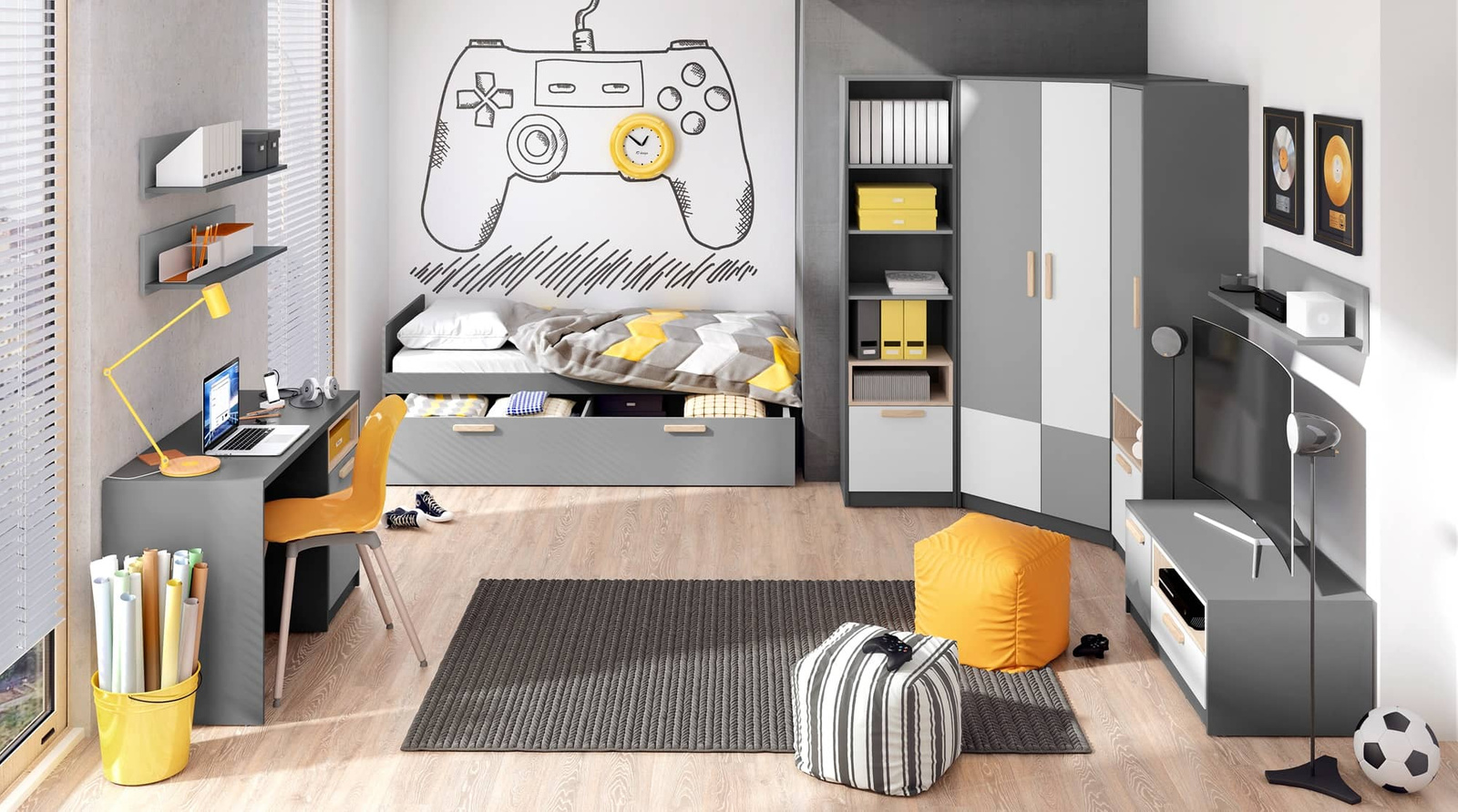Zestaw mebli do pokoju młodzieżowego Pok 