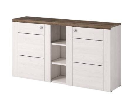 Komoda Larona 155 cm sibiu larche / sonoma truffel nowoczesny design idealna komoda do salonu sypialni lub biura prosta forma