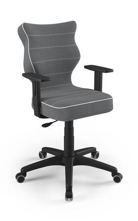 Krzesło do biurka Duo ciemny szary dopasowane do wzrostu 159-188 cm ergonomiczne krzesło obrotowe z regulowanymi podłokietnikami